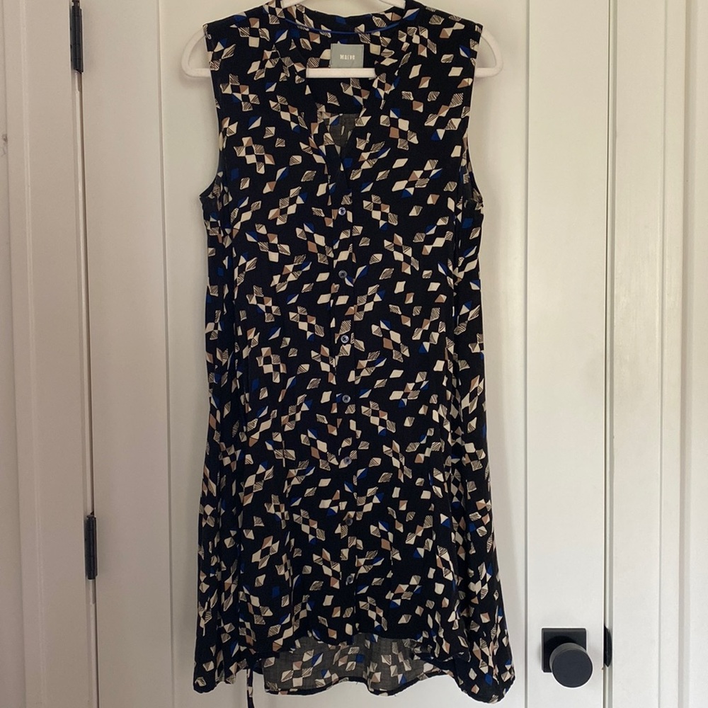 Maeve button up tie waist dress
